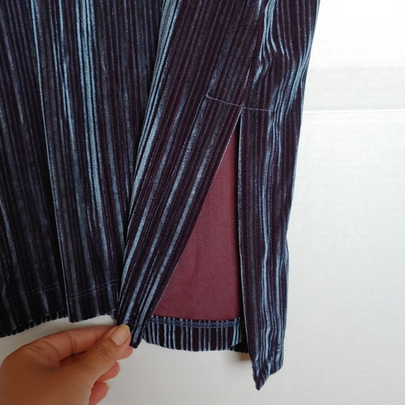 Velvet blue and plum dress - Picture 7 of 9